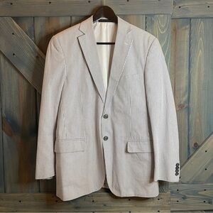 Pinstripe White and Blue Sport Coat Size 40R The Men’s Store Bloomingdale’s NWOT